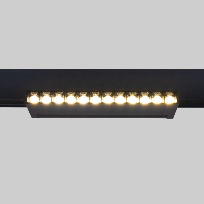 Spot LED linéaire orientable sur rail magnétique 48V - 12W - 2800K - Puce OSRAM - UGR18 - Noir