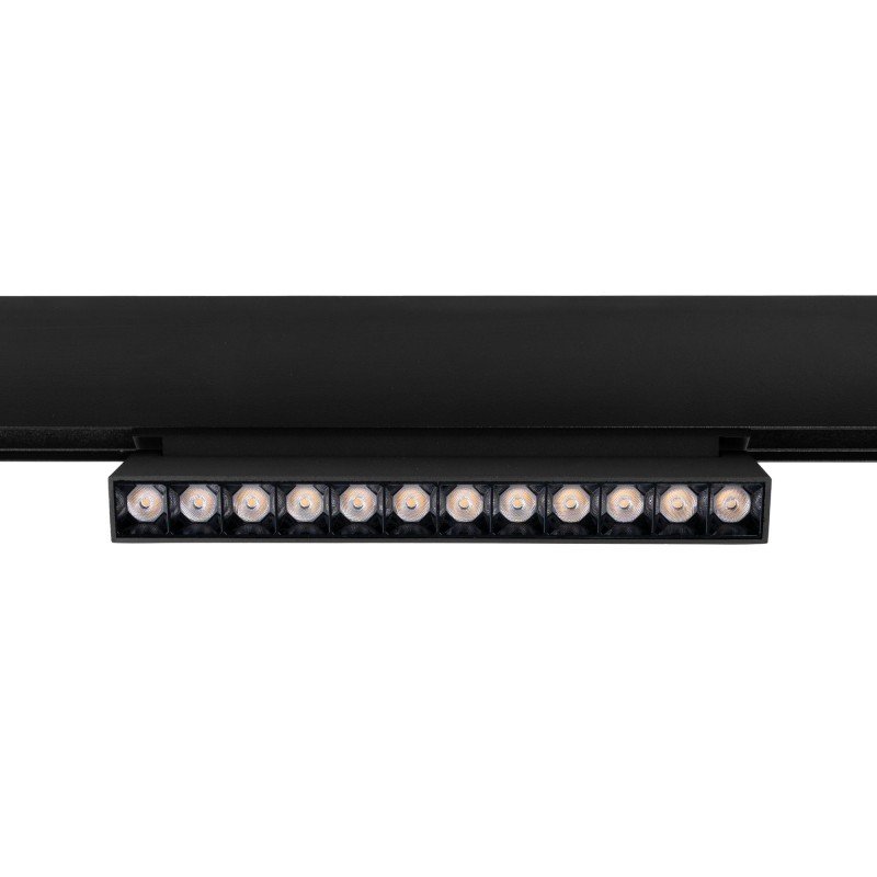 Spot LED linéaire orientable sur rail magnétique 48V - 12W - 2800K - Puce OSRAM - UGR18 - Noir