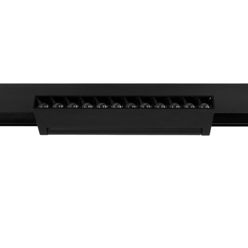 Spot LED linéaire orientable sur rail magnétique 48V - 12W - 2800K - Puce OSRAM - UGR18 - Noir