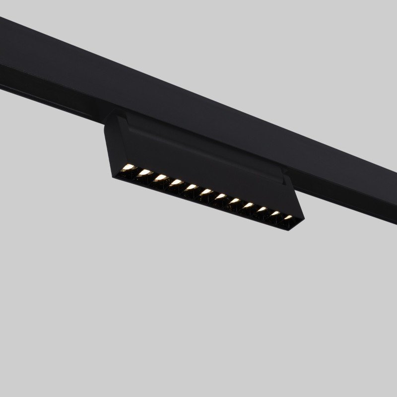 Spot LED linéaire orientable sur rail magnétique 48V - 12W - 2800K - Puce OSRAM - UGR18 - Noir