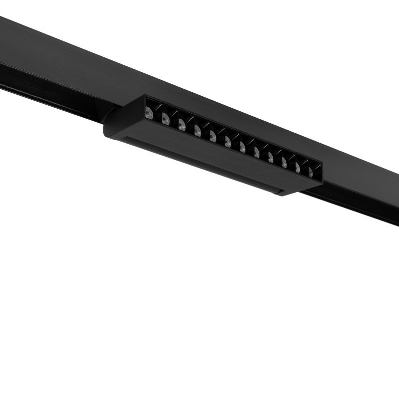 Spot LED linéaire orientable sur rail magnétique 48V - 12W - 2800K - Puce OSRAM - UGR18 - Noir