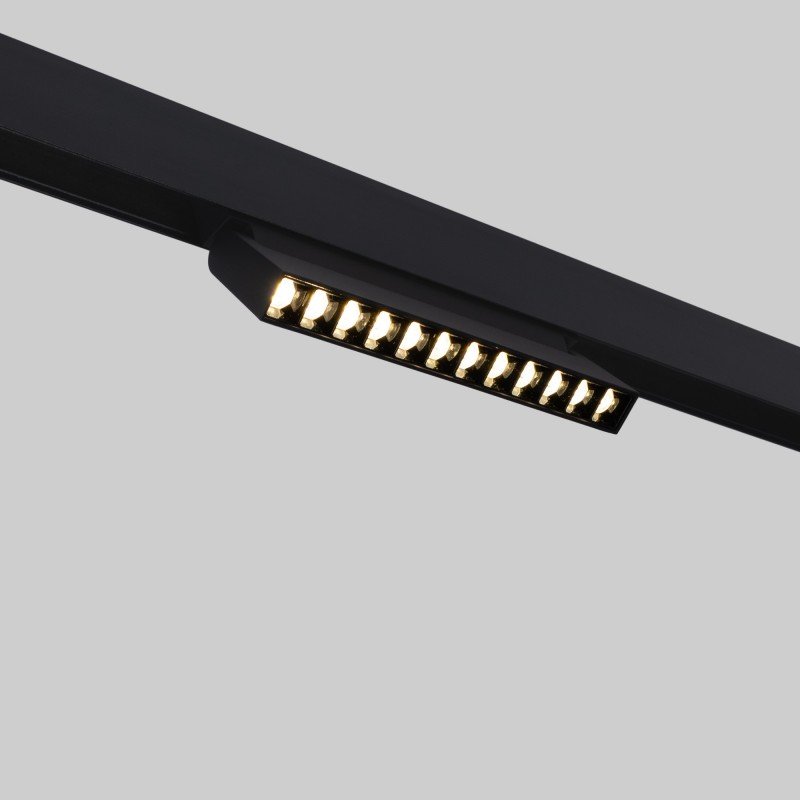 Spot LED linéaire orientable sur rail magnétique 48V - 12W - 2800K - Puce OSRAM - UGR18 - Noir