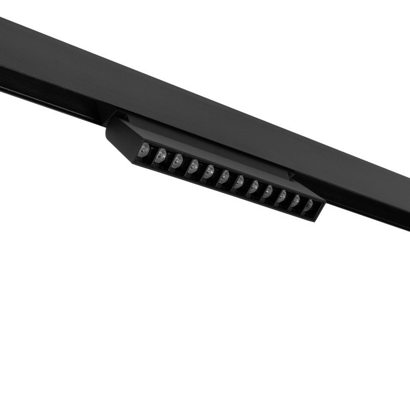Spot LED linéaire orientable sur rail magnétique 48V - 12W - 2800K - Puce OSRAM - UGR18 - Noir