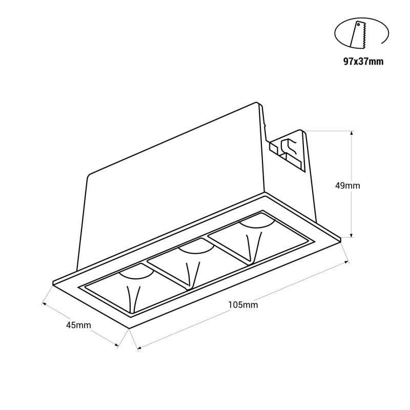 Spot LED encastrable 6W – Ultra confort UGR18