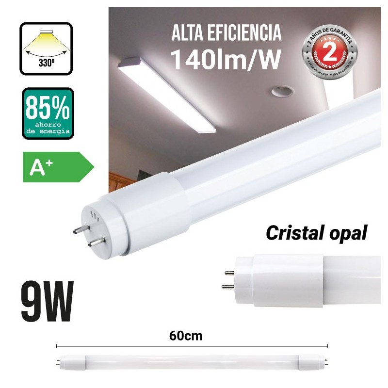 Tube LED T8 60cm 9W – Économique – Verre opaque 1 Tube LED T8 60cm 9W – Économique – Verre opaque