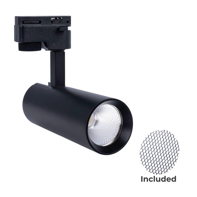 Projecteur LED sur rail monophasé - CCT lumière réglable sur 3 tonalités de 3000K à 6500K - 10W - IRC 90 - Driver KGP - Noir