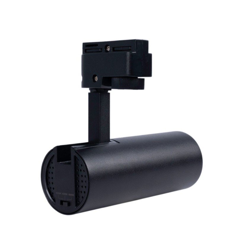 Projecteur LED sur rail monophasé - CCT lumière réglable sur 3 tonalités de 3000K à 6500K - 10W - IRC 90 - Driver KGP - Noir