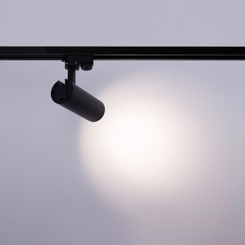 Projecteur LED sur rail monophasé - CCT lumière réglable sur 3 tonalités de 3000K à 6500K - 10W - IRC 90 - Driver KGP - Noir