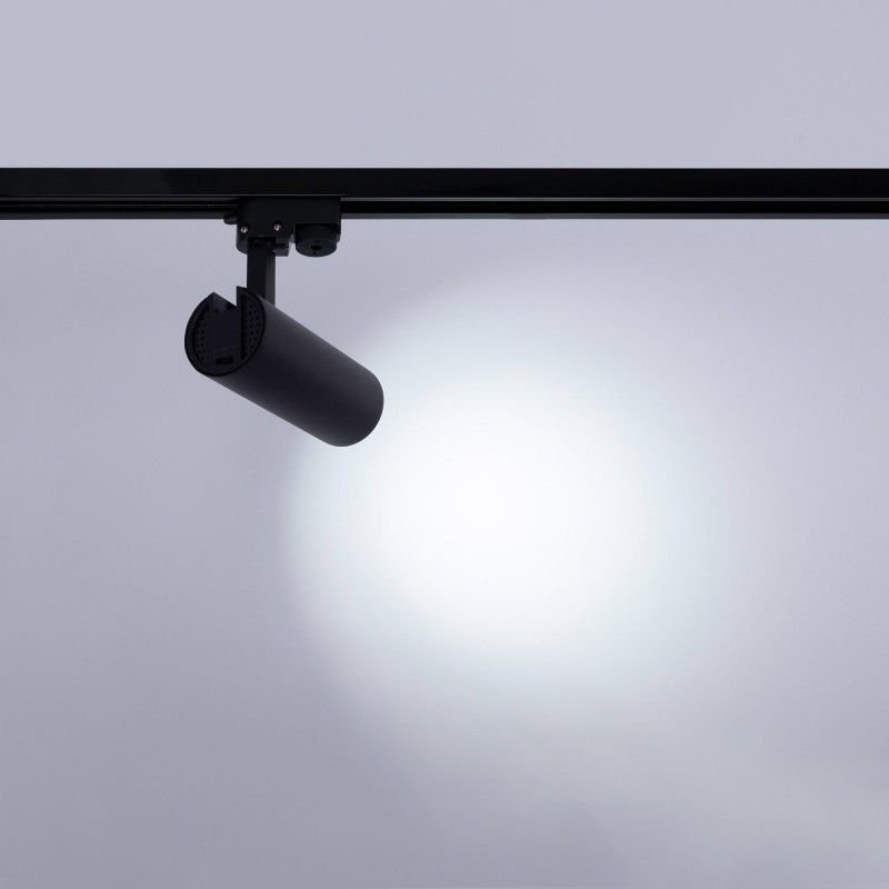 Projecteur LED sur rail monophasé - CCT lumière réglable sur 3 tonalités de 3000K à 6500K - 10W - IRC 90 - Driver KGP - Noir