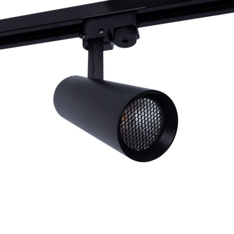 Projecteur LED sur rail monophasé - CCT lumière réglable sur 3 tonalités de 3000K à 6500K - 10W - IRC 90 - Driver KGP - Noir