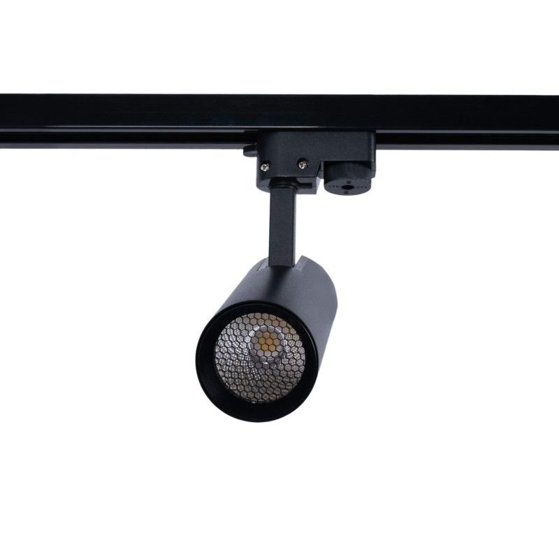 Projecteur LED sur rail monophasé - CCT lumière réglable sur 3 tonalités de 3000K à 6500K - 10W - IRC 90 - Driver KGP - Noir