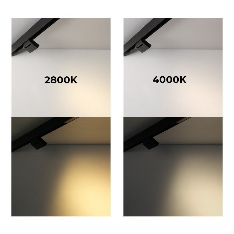 Spot LED linéaire orientable pour rail magnétique 48V - 6W - UGR16 - Noir
