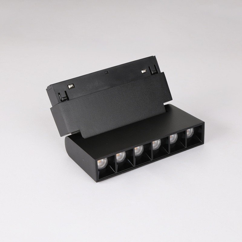 Spot LED linéaire orientable pour rail magnétique 48V - 6W - UGR16 - Noir
