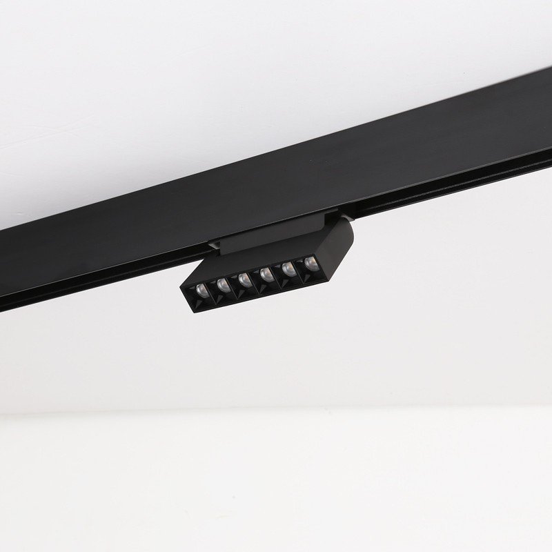 Spot LED linéaire orientable pour rail magnétique 48V - 6W - UGR16 - Noir