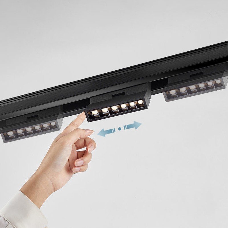 Spot LED linéaire orientable pour rail magnétique 48V - 6W - UGR16 - Noir