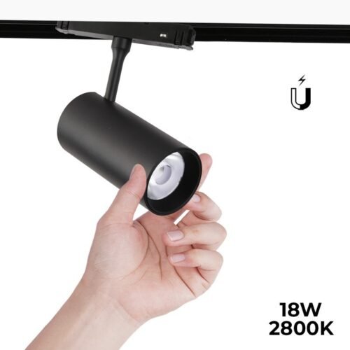 Spot LED rail magnétique 48V – 18W – Noir