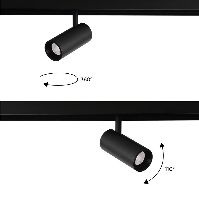 Spot Magnétique pour Commerces 6W – Ultra IRC90 – Noir