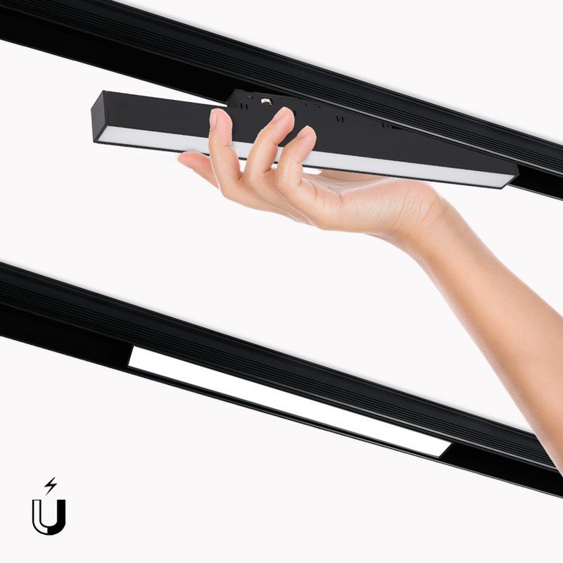 Spot LED rail magnétique 10W – Opale – Noir
