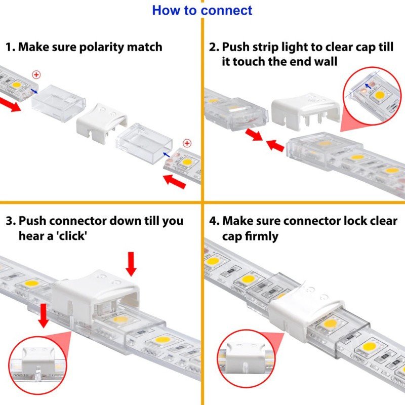 Connecteur Étanche Ruban LED 10mm 2 Pins – IP68