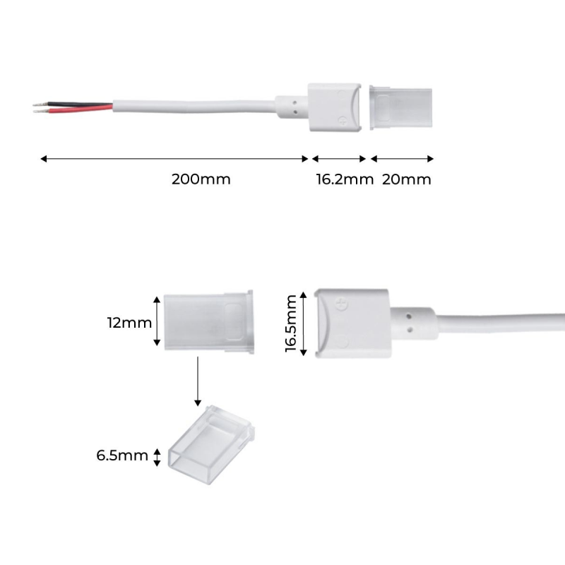 Connecteur Étanche Ruban LED 10mm 2 Pins – IP68
