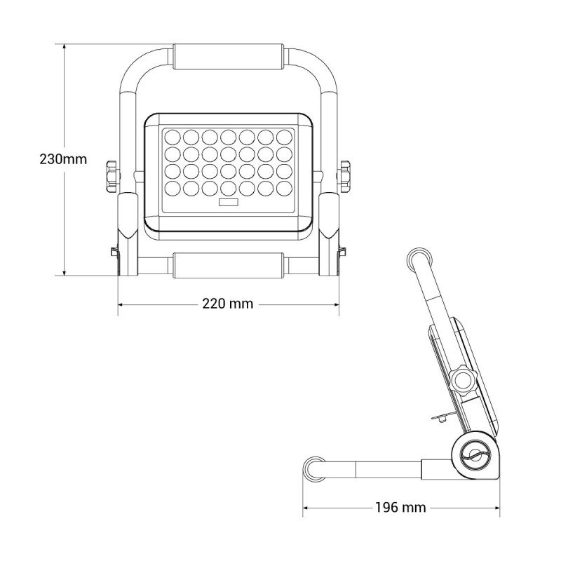 Projecteur LED chantier 40W – Puissant IP65 – Portable Pro