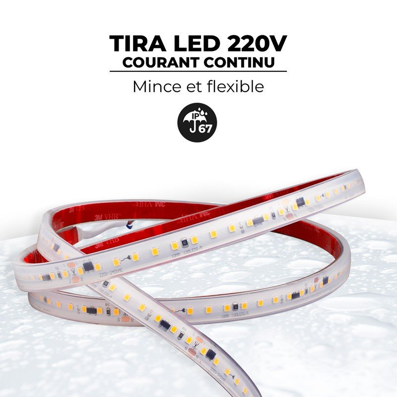 Ruban LED 220V 20m 300W – Haute performance IP67 Extérieur