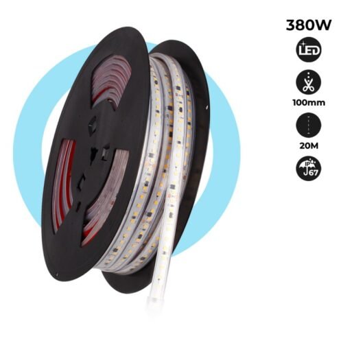 Ruban LED 220V 20m 300W – Haute performance IP67 Extérieur