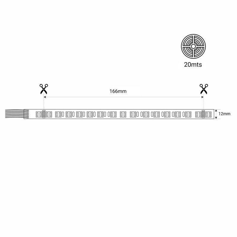 Ruban LED RGB+CCT 48V – 15W Ultra Performance – 20m