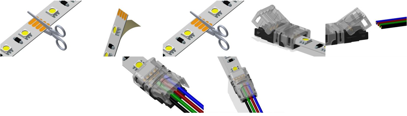 Connecteur ruban LED RGBW 12mm – Certifié 5 Broches IP20 5 Connecteur ruban LED RGBW 12mm – Certifié 5 Broches IP20