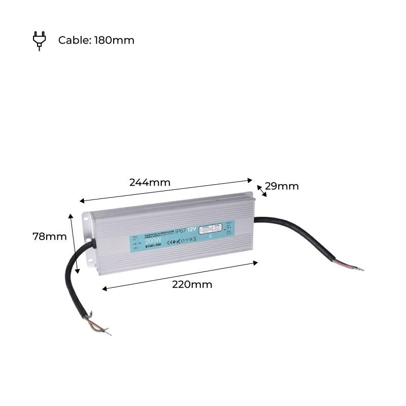 Transformateur 12V 200W – IP67 Puissant – Extérieur 5 Transformateur LED 12V 200W – IP67 Puissant – Extérieur