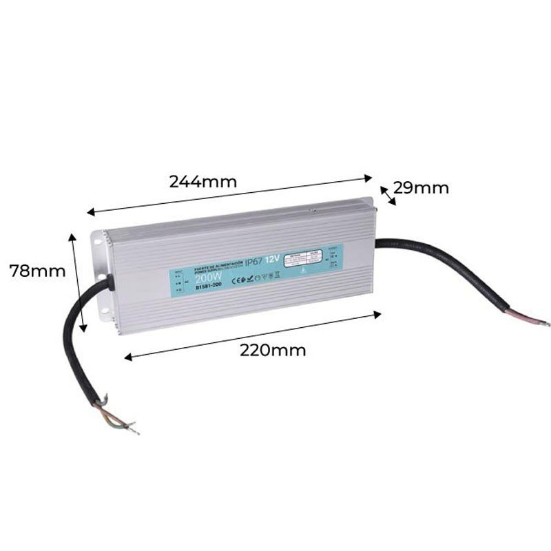 Transformateur 12V 200W – IP67 Puissant – Extérieur 6 Transformateur LED 12V 200W – IP67 Puissant – Extérieur