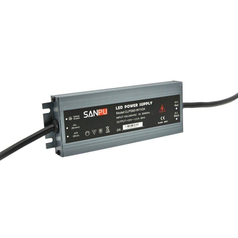 Transformateur LED 24V 60W – IP67 Garanti – Extérieur 1 Transformateur LED 24V 60W – IP67 Garanti – Extérieur