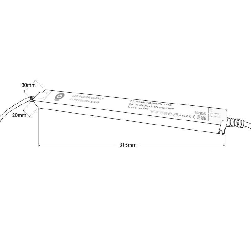 Alimentation LED 24V 100W – Ultra plate – Étanche IP66 4 Alimentation LED 24V 100W – Ultra plate – Étanche IP66