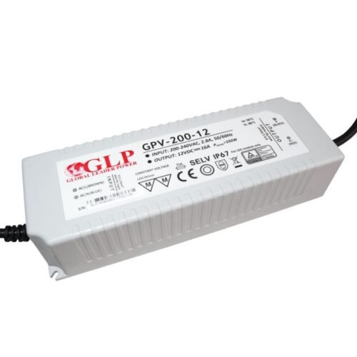 Alimentation LED 12V 200W GLP – IP67 Certifié – Extérieur