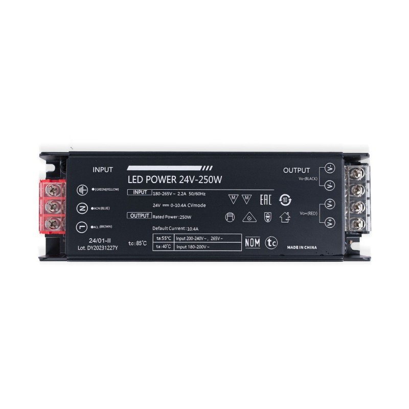 Alimentation LED 24V 250W extra-plate - 10.4A - IP20 2 Alimentation LED 24V 250W extra-plate - 10.4A - IP20 – Image 2