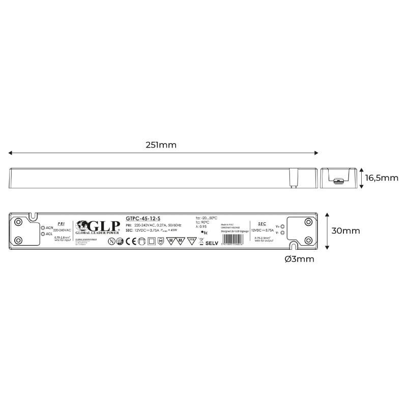 Alimentation LED 24V 45W – Ultra Plate – Pro 2 Alimentation LED 24V 45W – Ultra Plate – Pro