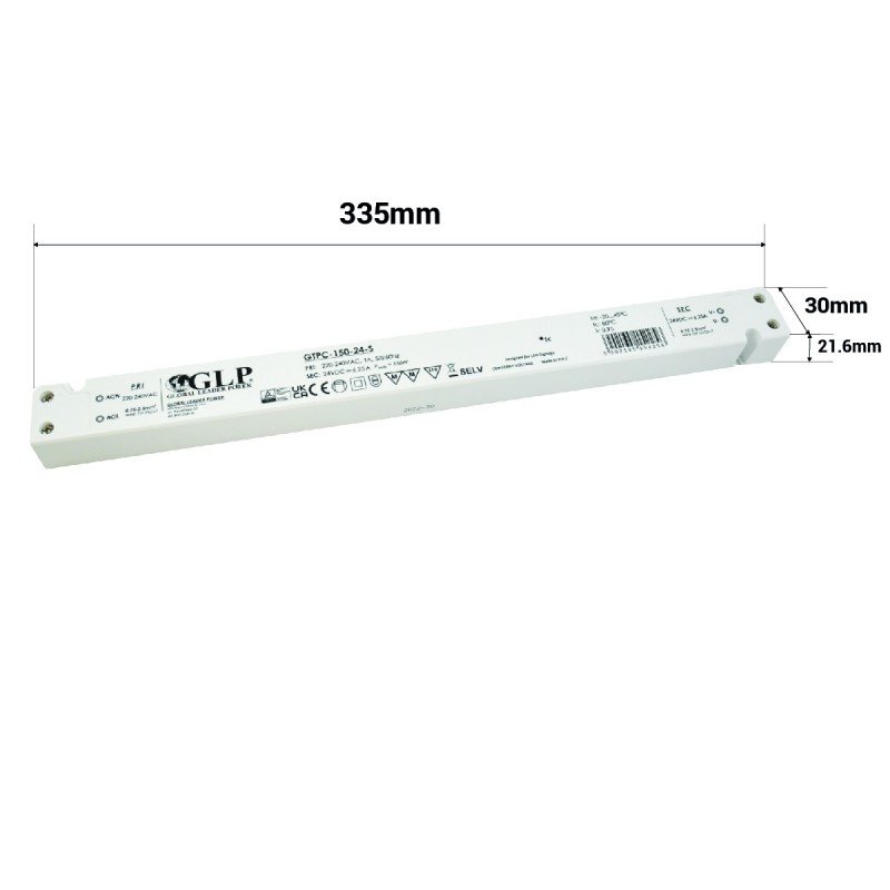 Alimentation LED extra plate 150W 24V 6.25A - GLP - IP40 2 Alimentation LED extra plate 150W 24V 6.25A - GLP - IP40
