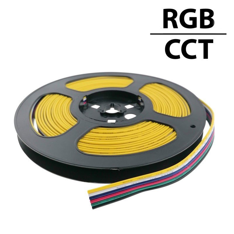Câble RGB+CCT 6 fils – Professionnel 12-24V – Ruban LED 1 Câble RGB+CCT 6 fils – Professionnel 12-24V – Ruban LED