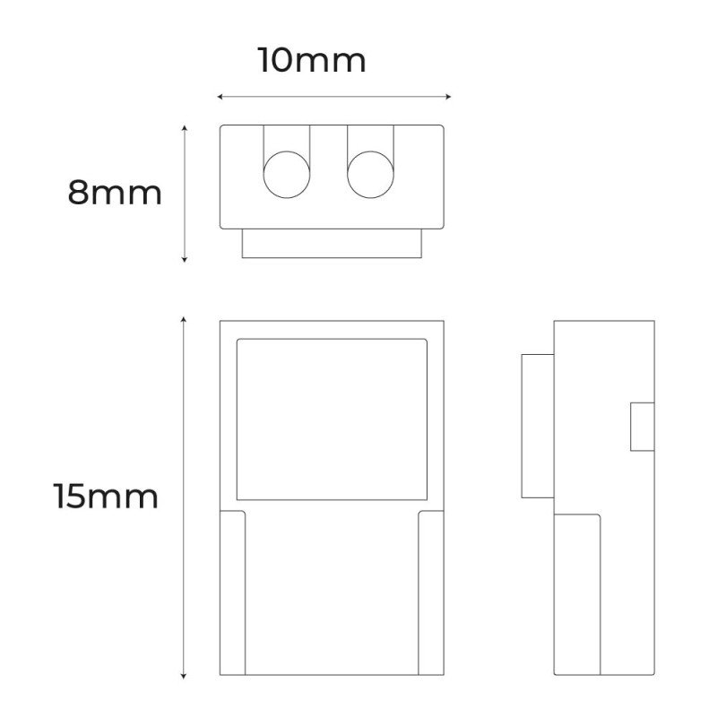 Connecteur ruban LED 8mm – Professionnel – 2 broches IP20 5 Connecteur ruban LED 8mm – Professionnel – 2 broches IP20