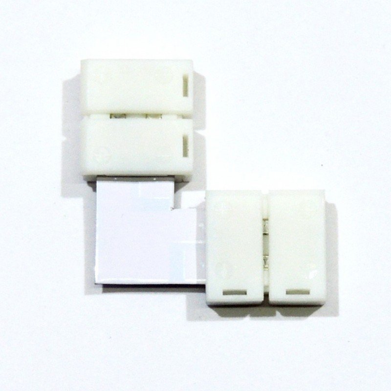 Connecteur d'angle ruban à ruban LED 10mm 90º 2 Connecteur angle ruban LED 10mm – Ultra 90° – IP20 Certifié