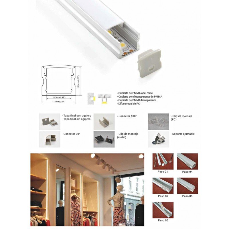 Profilé aluminium de surface 17x15 mm 2 Profilé aluminium de surface 17x15 mm – Image 2