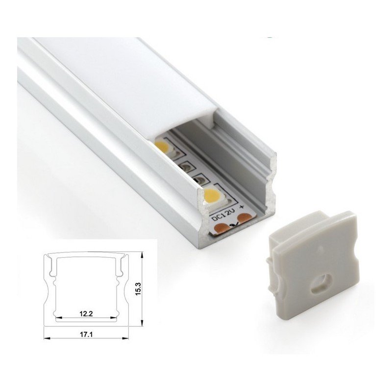 Profilé aluminium de surface 17x15 mm 1 Profilé aluminium de surface 17x15 mm