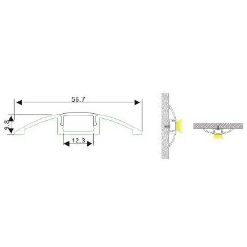 Profilé aluminium LED 58x9mm – Ultra – Surface 2m 5 Profilé aluminium LED 58x9mm – Ultra – Surface 2m – Image 5