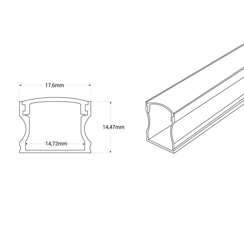 Profilé ruban LED 17,6x14,5mm – Ultra – Surface 2 m 12 Profilé ruban LED 17,6x14,5mm – Ultra – Surface 2 m – Image 12