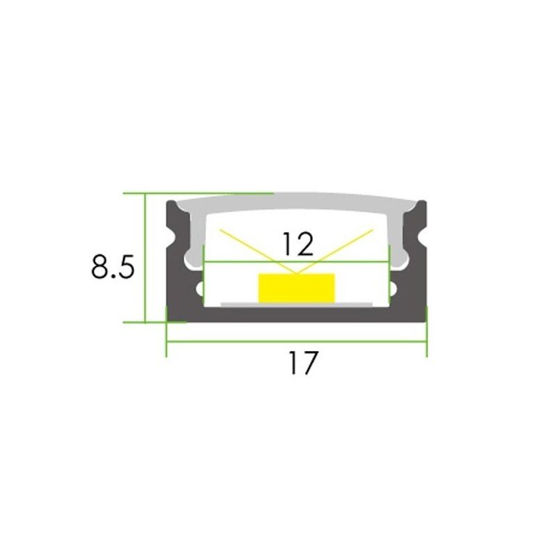 Profilé ruban LED 17x8mm – Ultra – Surface 2 m 5 Profilé ruban LED 17x8mm – Ultra – Surface 2 m