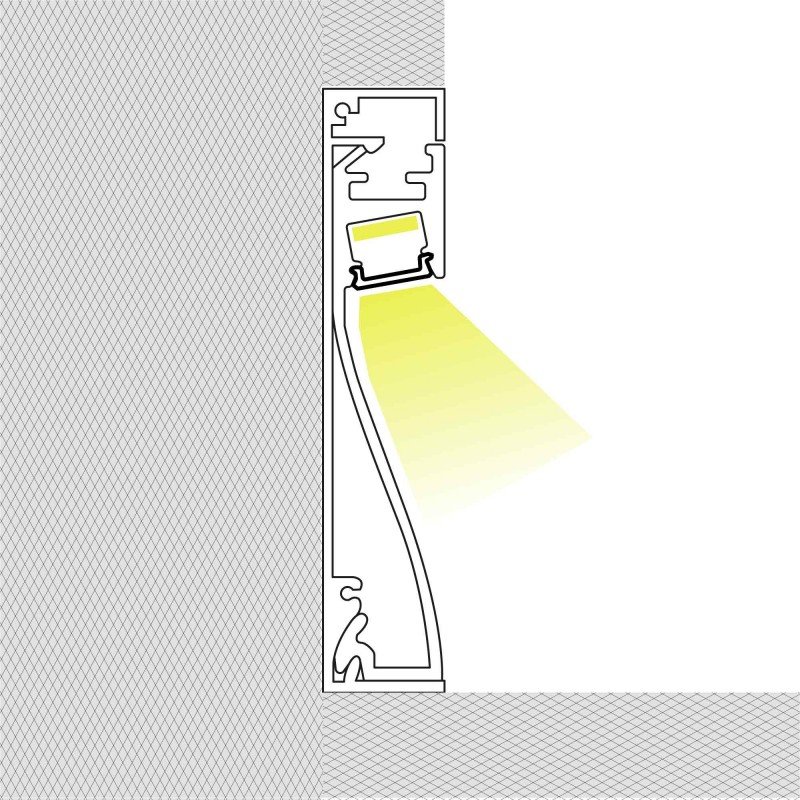 Profilé LED Plinthe 60x16mm – Ultra – Diffuseur Inclus 2 Profilé LED Plinthe 60x16mm – Ultra – Diffuseur Inclus – Image 2