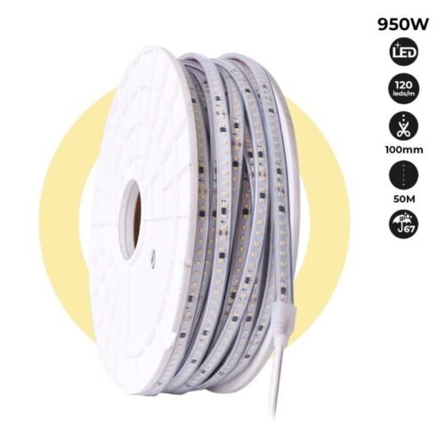 Ruban LED 220V 50m 950W – Haute Performance – Extérieur IP67