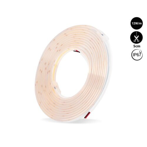 Ruban LED COB 24V 12W – Haute Performance – IP67 Extérieur