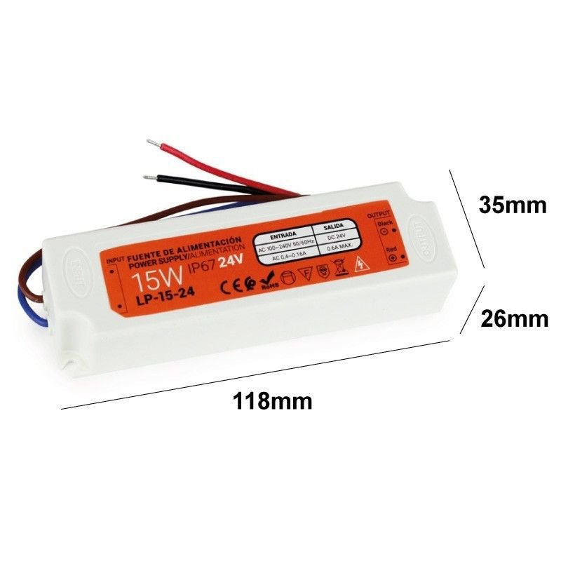 Alimentation LED 24V 15W – Étanche IP67 Extérieur 4 Alimentation LED 24V 15W – Étanche IP67 Extérieur