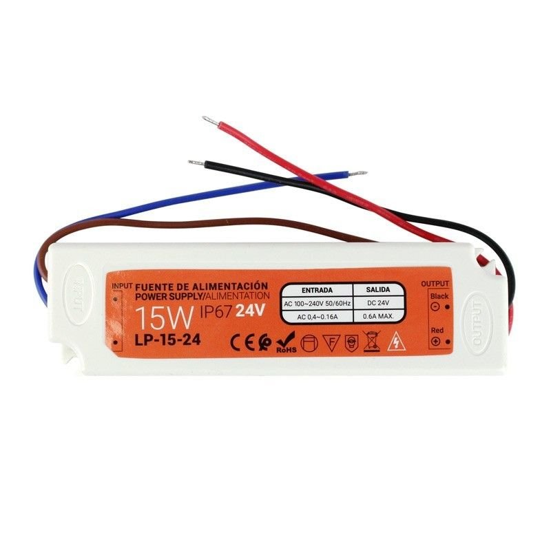 Alimentation LED 24V 15W – Étanche IP67 Extérieur 1 Alimentation LED 24V 15W – Étanche IP67 Extérieur